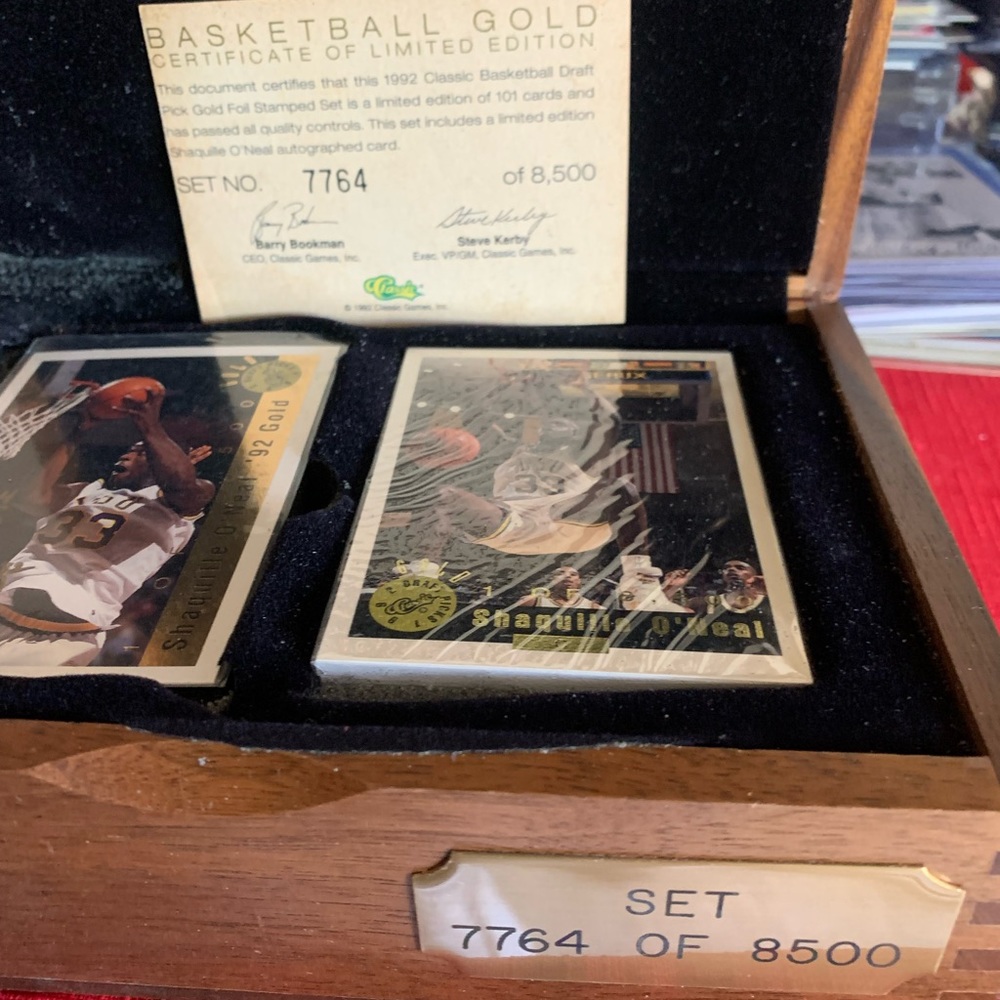 (RARE) O’Neal rookie limited gold set(1992 Classic) factory sealed wood box